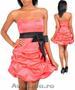 Rochie Coral cu Negru,  Stil Gogosar